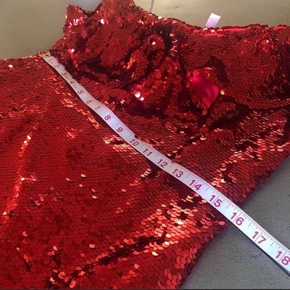 VALENTINE’S DAY DATE NIGHT DRESS 🔥LEITH RED HOT Glam sequin one shoulder sexy - Picture 12 of 15
